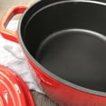 thumbnail image 3 of Olla de hierro fundido para estufa y horno - Horno cubierto de hierro fundido - Redonda - Tamaño 24 cm, Capacidad 3,8 litros, Rojo, 3 of 5