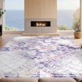 thumbnail image 2 of Design&I 2'x3' Ultra Soft Door Mat, Distressed Geometric Cloud Blend Fuzzy Gradient Border Design None Fluffy Washable Easy Care Indoor rug for Bedside Entryway, 2 of 7