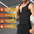 thumbnail image 3 of Kiwi Rata Men Sauna Suit Workout Waist Trainer Sweat Vest with Zipper and Adjustable Waist Trimmer Belt, 3 of 7