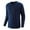 Dark Blue, variant on Mens Fashion Henley Shirts Long Sleeve Button Cotton T-Shirt Crewneck Sweatshirts Casual Slim Fit Tops Comfy Basic Shirts Lightweight Pullover Workout Shirt