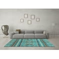 thumbnail image 3 of Ahgly Company Indoor Round Abstract Light Blue Modern Area Rugs, 4' Round, 3 of 4