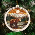 thumbnail image 3 of Grizzly Bear Stained Glass Suncatcher Ornament – Holiday Ornament with Text for Loved Ones, Family & Friends, Christmas 2025 Decoration, 3 of 6