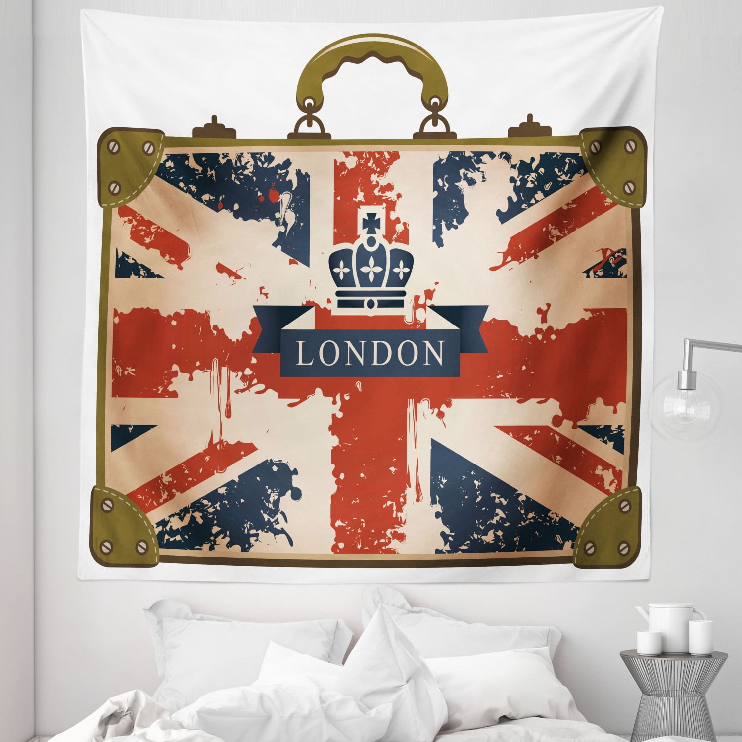 Shabby Chic Union Jack Maps Flags MULTI CANVAS WALL ART Picture Print 