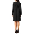 thumbnail image 3 of Vestido Casual de Longitud a la Rodilla para Mujeres INSPIRE CHIC, de Manga Larga, Cuello en V, Plisado, Fluido y Suelto, Talla XL, Negro, 3 of 6