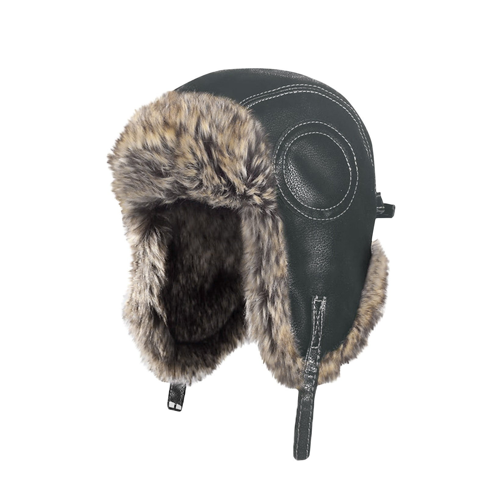 Faux Fur Trapper Hat with Windproof Ear Flaps, Adjustable Chin Lock Faux Fur Trapper Trooper Hat – Windproof Warm Ushanka With  main image 3
