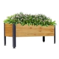 thumbnail image 2 of Elevated Black Natural Wood Garden Raised Planter Box Outdoor 37 x 12.75 x 14.75 in Easy Assembly Herb Planters for Outdoor Plants Flowers Vegetables Child Friendly, 2 of 12