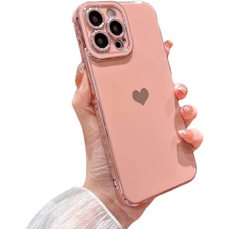 Custodia IPhone 13 Pro Max Con Collana Cordino A Cuore - Cover In Silicone TPU Rosa, Ultra Sottile Con Cinturino Regolabile 1,5 Metri, Design Love - 5