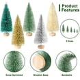 thumbnail image 6 of Ayieyill 30PCS Artificial Mini Christmas Trees, Mini Pine Tree Sisal Trees with Wood Base Bottle Brush Trees for Christmas Table Top Decor Winter Crafts Ornaments, 6 of 7