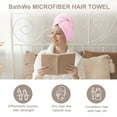 thumbnail image 3 of Bathwe Hair Towel Wrap for Women 2 Pack, Ultra Absorbent Twist Hair Turban Drying Cap Hair Wrap, Blue&Gray, 3 of 7