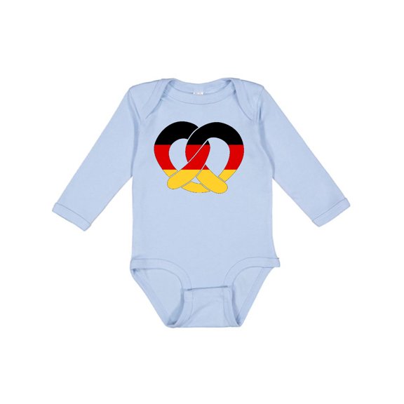 Inktastic German Flag in Pretzel Shape Boys or Girls Long Sleeve Baby Bodysuit