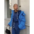 thumbnail image 2 of New street style hooded winter jacket (S, WineRed), 2 of 7