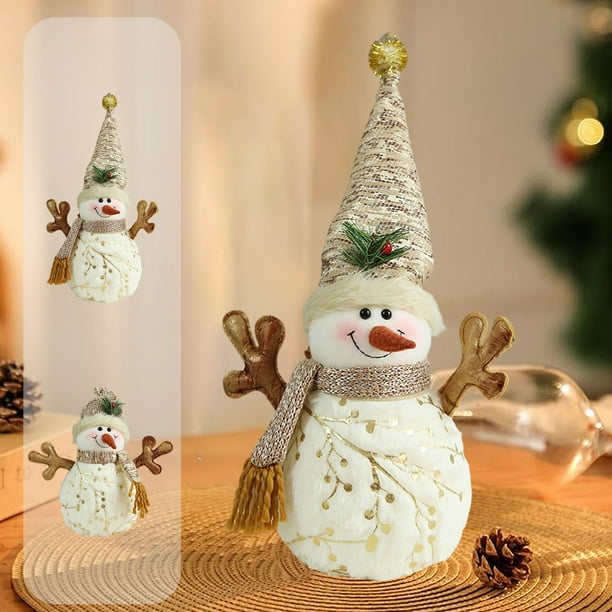 Juguetes De Peluche Cojín de respaldo de peluche con forma de muñeco de nieve navideño, 40 x 24 cm, decoración festiva para el hogar, blanco, 1 unidad Rkxzt