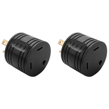 2X RV Generator Adapter 3- 30A Male to 30A Female RV Power Plug 125V RV Plug for Motorhome Trailer L5-30P,2 x Car Power Adapter,black