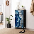 thumbnail image 6 of Dresser for Bedroom with 4 Storage Drawers Blue Agate Crystal Geode Ice Like Quartz Formation Chest of Drawers Steel Framed Fabric Closet Organizers for Dorm Nightstand Bedside Table Furniture, 6 of 8