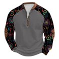 thumbnail image 2 of Blusas y camisas de manga larga con cuello redondo para hombre Sudadera con puños en los hombros estampada para hombre Blusa de poliéster de manga larga con cuello redondo para hombre, 2 of 3