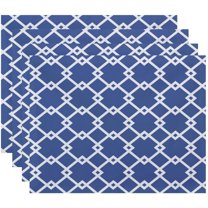 Simply Daisy 18" x 14" Link Lock Geometric Print Placemats, Set of 4