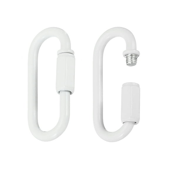 Chain Connectors, 6mm Thick Quick Link Screw Lock Oval Clips for Chandelier Pendant Lights, White, Pack of 2