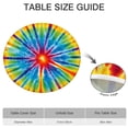 thumbnail image 6 of Colorful Rainbow Tie Dye Spiral Pattern Round Fitted Tablecloth with Elastic Edge,Dining Table Cover Waterproof,Outdoor Round Tablecloth for Camping,Dining,Indoor and Outdoor, 6 of 7