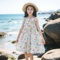 thumbnail image 4 of EnJoCho Children's Dress Summer Girls' Silk Skirt Princess Dress Seaside Beach Dress Little & Big Kids Girl Summer Fashion Party Dresses 4-5 Years, 4 of 4