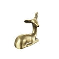 thumbnail image 2 of 2 Inch Golden Metal Deer Statue, Vintage Tabletop Decor, Christmas Decor for Shelf Display, Holiday Home Decor, 2 of 5