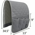 thumbnail image 2 of LAMIRO Slip Couch Sofa Chair Armrest Organizer 5 Pockets Armchair Caddy Smart Phone Book Magazines TV Remote Control Holder (Gray), 2 of 6