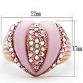 thumbnail image 2 of Luxe Jewelry Designs Women's Rose Gold Ion Plated Ring with Top Grade Crystal Light Rose - Size 6, 2 of 4