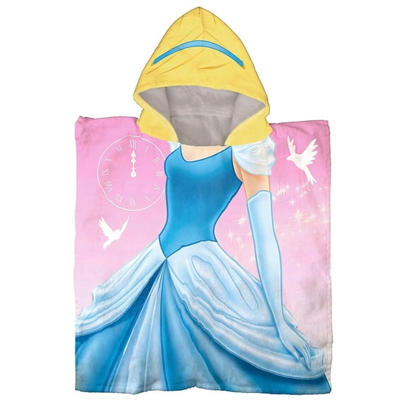 Disney Princess Girl's Cinderella Hooded Costume Poncho Bath Beach Towel