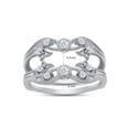 thumbnail image 3 of 1/2 ct t.w Round Cut Lab Created Moissanite Diamond Vine Vintage-Style Solitaire Enhancer Ring Wrap In 14K White Gold Over Sterling Silver (D Color,VVS1 Clarity 0.50 Cttw)-8.5, 3 of 8