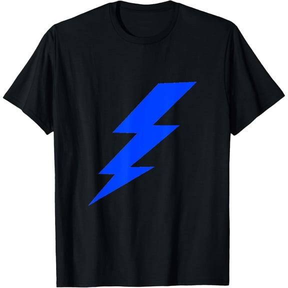 Women's Black Lightning Bolt T-Shirt - Classic Fit, Short Sleeve, Crew Neck, Collarless, S