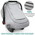 thumbnail image 3 of Baby Car Seat Cover for Summer,100% Organic Cotton Carseat Cover for Babies,Infant Car Seat Cover Canopy for Boys& Girls, Lightweight & Breathable (Gray), 3 of 8