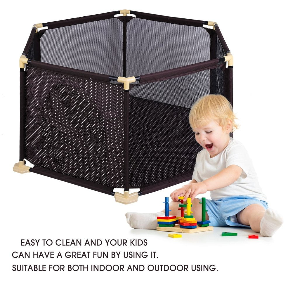Portable Baby 6 Panel Gate Playsafe Play Yard Infant Pet Secure Portable Baby 6 Panel Gate Playsafe Play Yard Infant Pet Secure Surround Game Fence Safety Crawling Guardrail Com