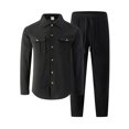thumbnail image 5 of Elvqul Men's Long Sleeve Shirt and Pants Set with Button Detail & Drawstring Closure, Linen-Blend, 5 of 5