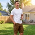 thumbnail image 6 of Resicozy Cargo Shorts for Men 2026 Casual Work Summer Shorts with Pockets Relaxed Fit Brown M, 6 of 9