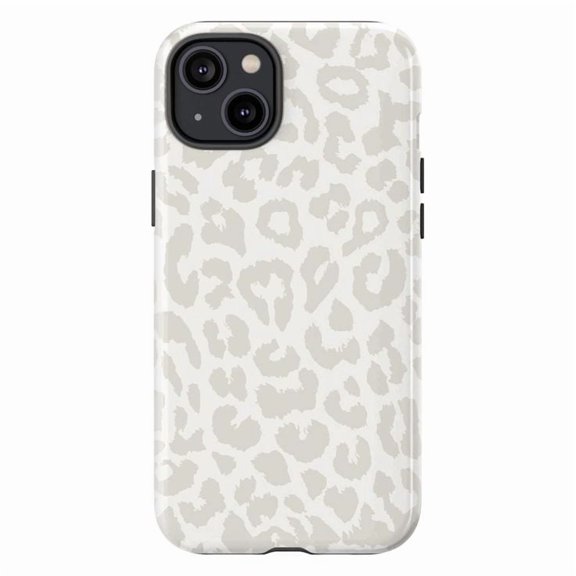 Neutral Leopard Print Phone Case, Beige Animal Pattern Protective Cover for iPhone 17 16 15 14 13 12 11 Pro Max Plus Mini