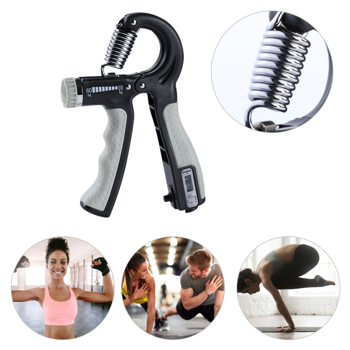 Hand Gripper Strengthen Finger Power Adjustable Resistance Countable