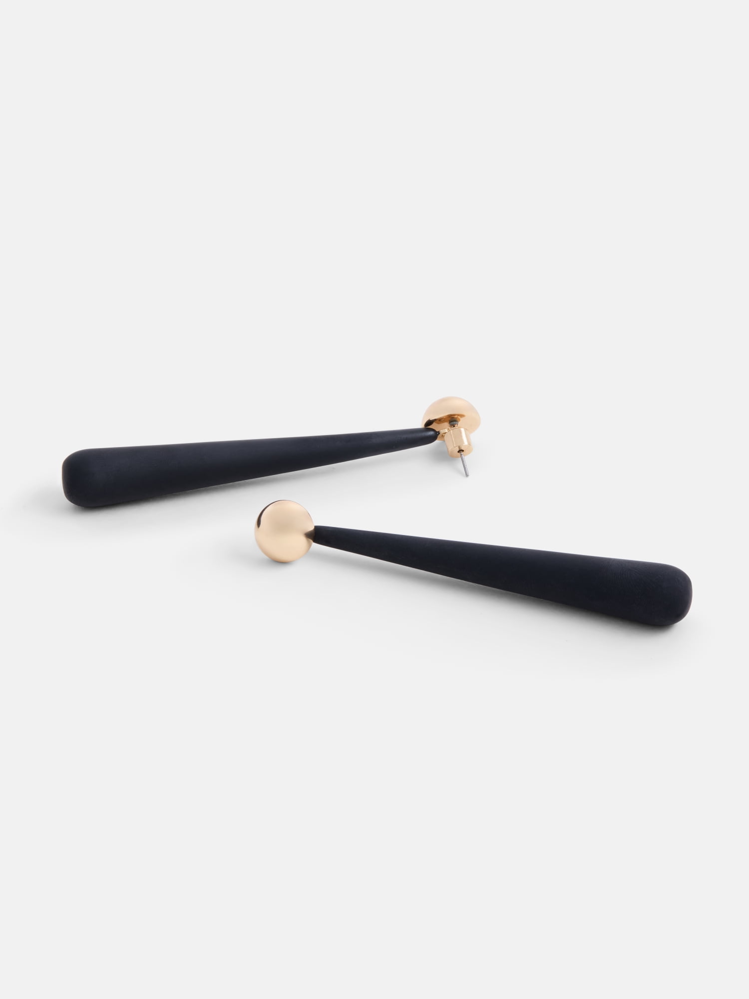 Scoop Women's Front Back Teardrop Earrings, Black and Gold