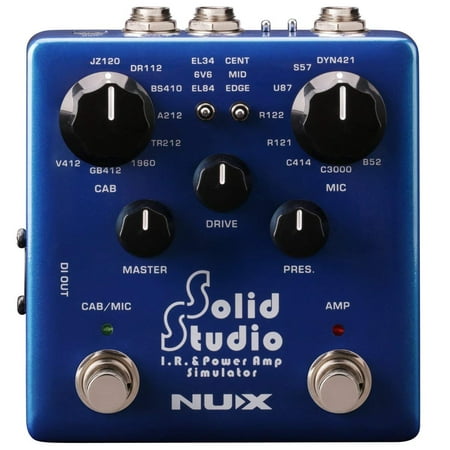 NUX Solid Studio IR Power Amp Simulator IR Loader with Built-in Cabinet Microphones and Microphone Positions and Power Amp Simulator with 3 Tubes and Power Amp