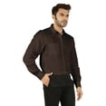 thumbnail image 3 of Bestman Chemises en Coton Classiques Formelles à Boutons Contraste Intérieur Coupe Régulière Chemise de Bureau pour Hommes, 3 of 7