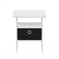 thumbnail image 4 of Furinno Andrey End Table Nightstand with Bin Drawer, White/Black, 4 of 9