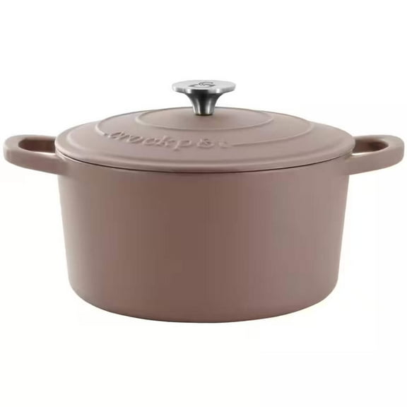 Artisan 7 qt. Round Enameled Cast Iron Dutch Oven in Matte Dusty Pink with Lid