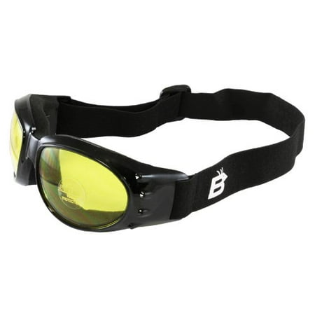 - Birdz Eyewear Eagle Motorcycle Goggles (Black Frame/Yellow Lens)