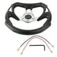 thumbnail image 2 of Sport Steering Wheel, Akozon 13in 320mm Universal Aluminum Car Racing Steering Wheel With PU Leather, 2 of 8
