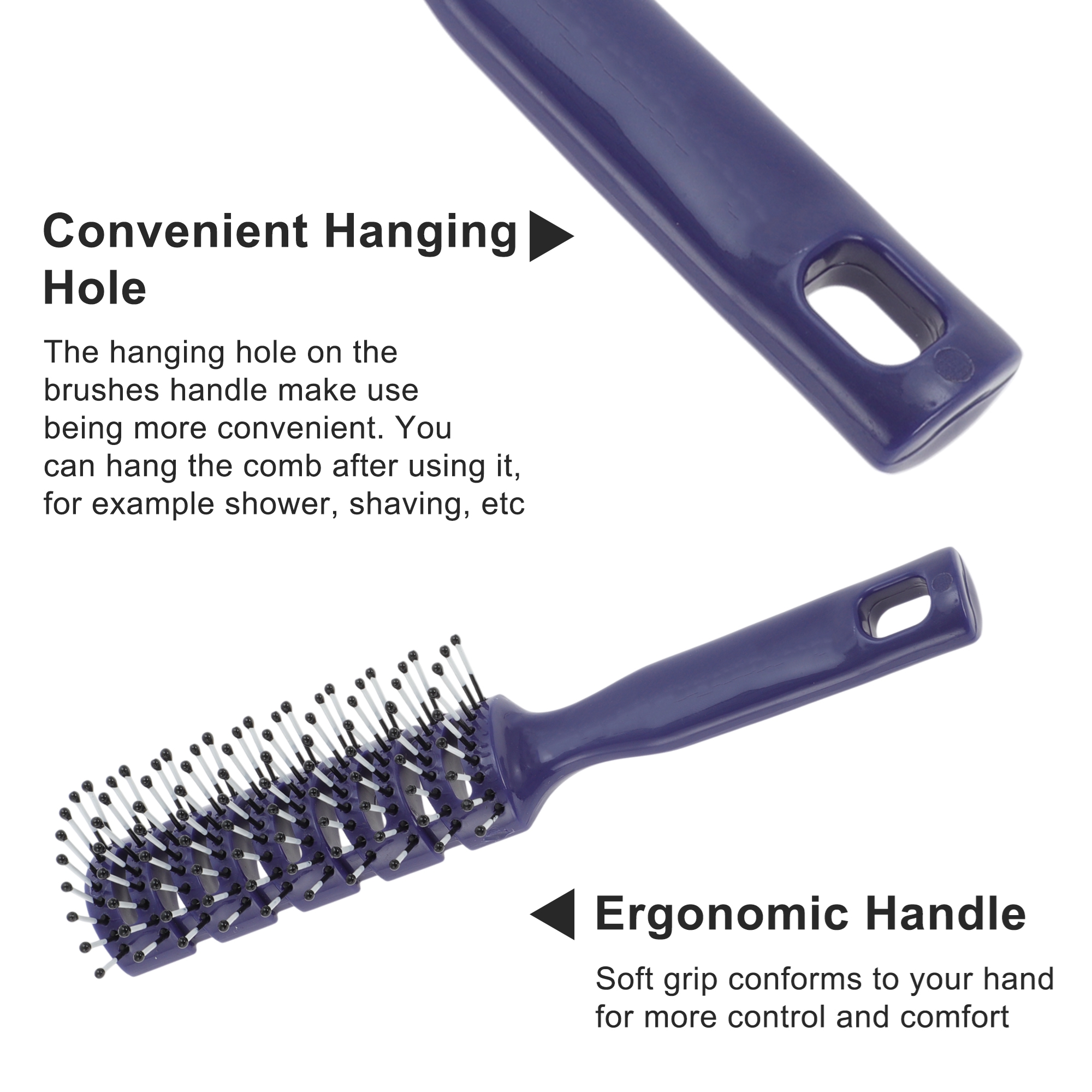 Unique Bargains Vented Hair Brush with Ball-Tipped Bristles for Wet Short Curly Hair