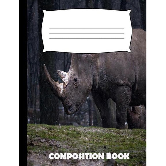 Composition Book: Rhinoceros Composition Notebook Wide Ruled (Paperback)