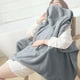 thumbnail image 5 of Toalla de baño de terciopelo coral a rayas para adultos, extraabsorbente, de secado rápido, para cabello y cuerpo, ideal para uso diario en casa y playa. Aestivo | Gris | AESTIVO, 5 of 6