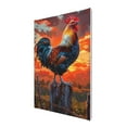 thumbnail image 2 of 8x12 inch Oil Paintings On Canvas Wall Art Rooster On The Fence,Rustic Yard,Man Cave,Bar,Cafes Wall Art Decor Canvas Prints,Charm Rooster Decor Canvas Hanging Picture,Gift For Chicken Lovers, 2 of 6