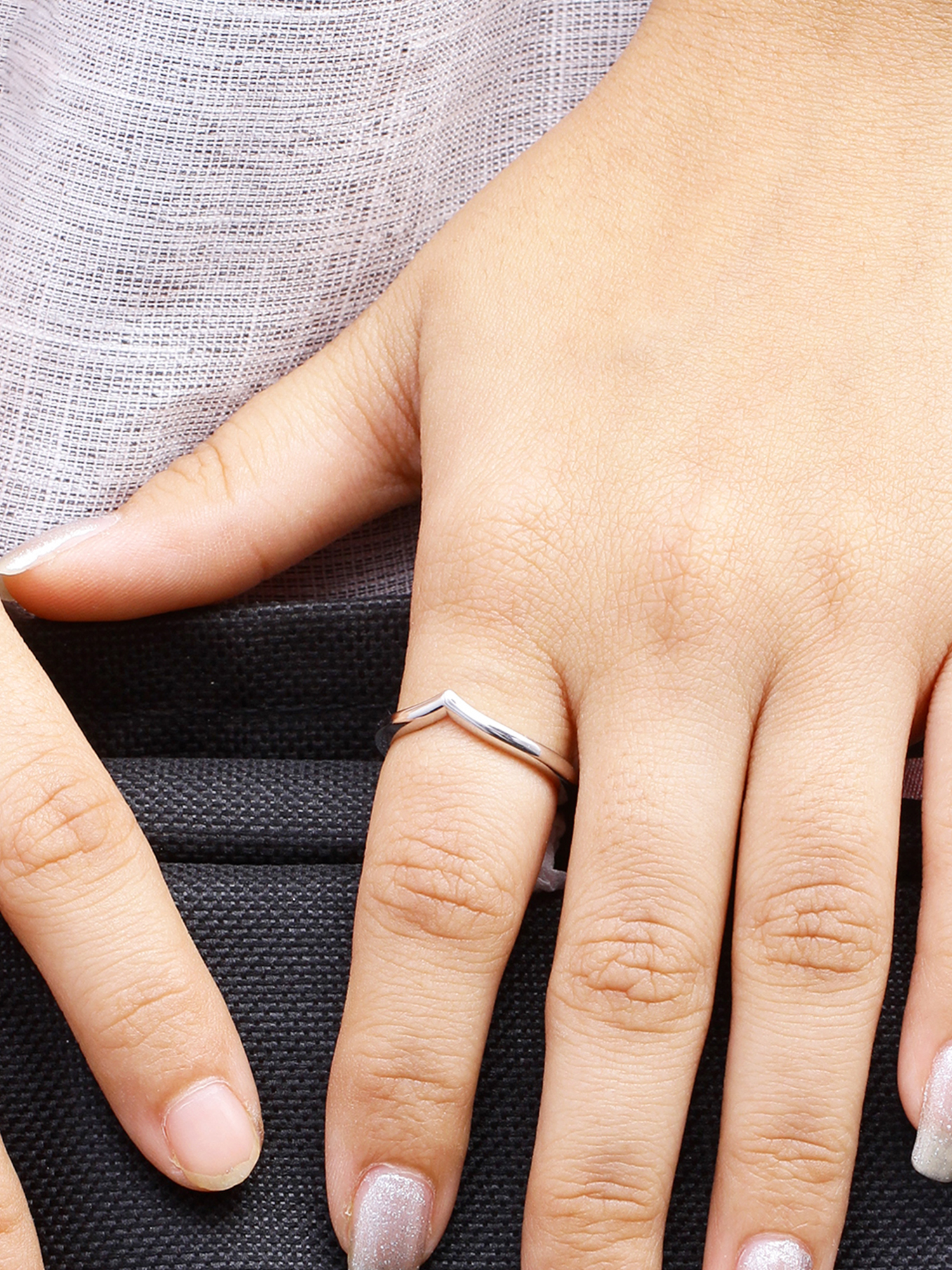 JewelersClub Sterling Silver Wishbone Friendship Ring for Women | Dainty Sterling Silver Promise Ring For Women | Silver Friendship Ring For Women