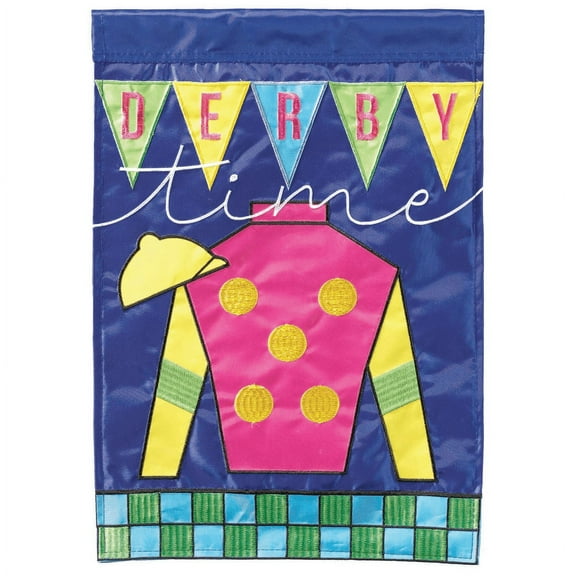 Magnolia Gardens M011556 13 x 18 in. Derby Time Silk Garden Flag