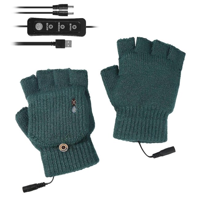 Guantes calefactables por USB, guantes calefactables eléctricos de punto para invierno, lavables, compatibles con interiores o exteriores, tanto para hombres como para