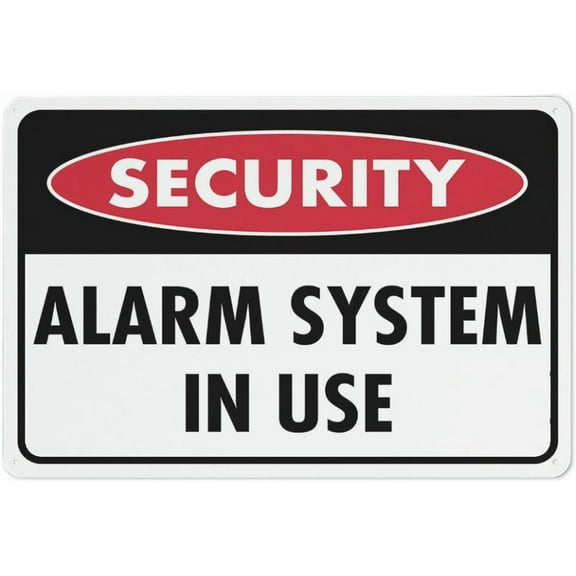 Security Alarm System In Use Sign 12 X 8 Inch Metal Sign, Rustproof Aluminum, Multicolor